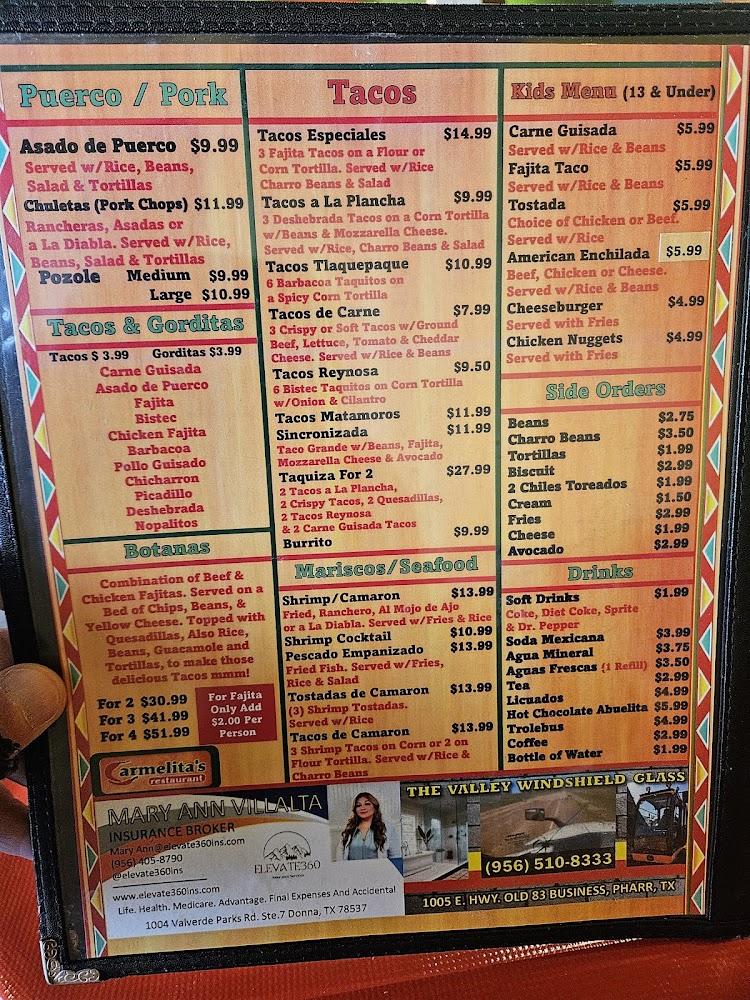 Carmelita's Menu image 1